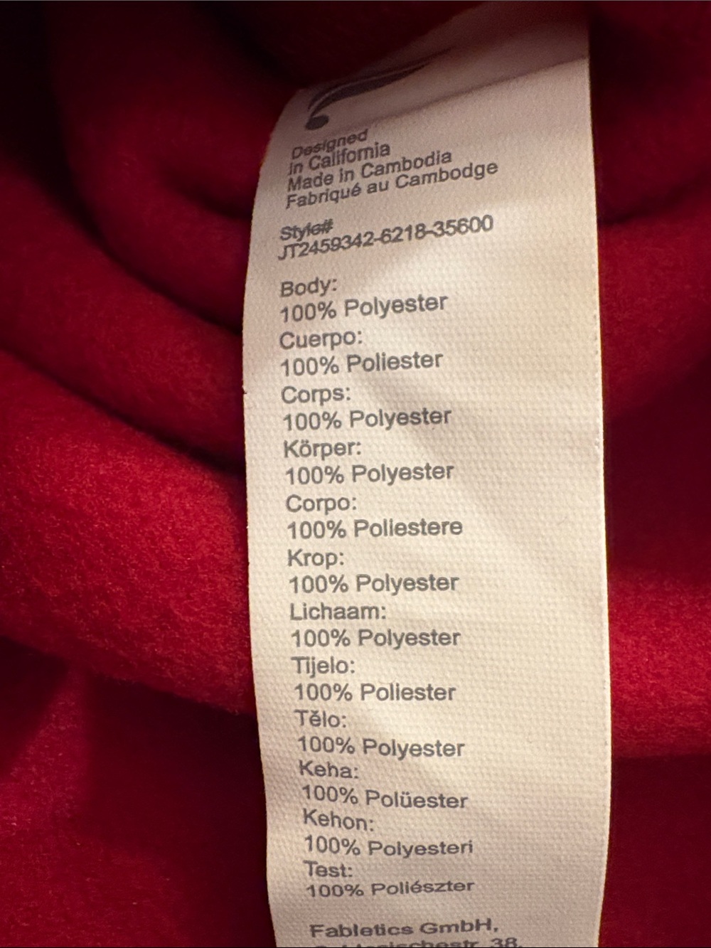 NWT [Fabletics] No Chill Fleece Half-Zip Cropped Pullover Sweater Red Women’s S - Picture 15 of 16